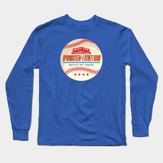 Bruce Springsteen Wrigley Field Long Sleeve T-Shirt by GoobOnTheGo